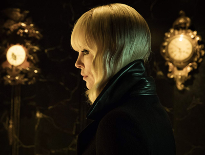 Charlize Theron as Lorraine Broughton, the Atomic Blonde.