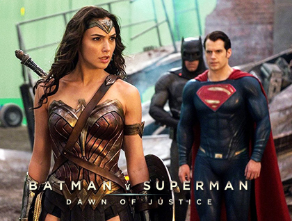 Batman V Superman: Dawn of Justice cover poster.