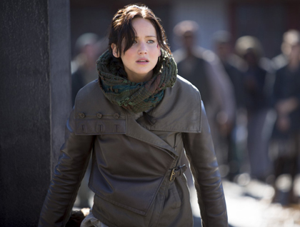 Jennifer Lawrence as Katniss Everdeen.