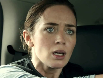 A scared Emily Blunt.
